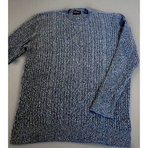 Van Heusen Chunky Cable Knit Pullover Sweater Men's Large Gray Ramie Cotton